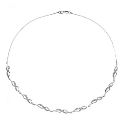 9ct White Gold Cubic Zirconia Necklace - Product number 6884202