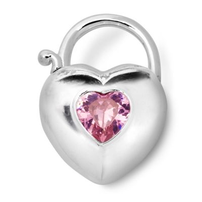 Love Stories Silver Pink Cubic Zirconia Heart Charm - Product number 6894747