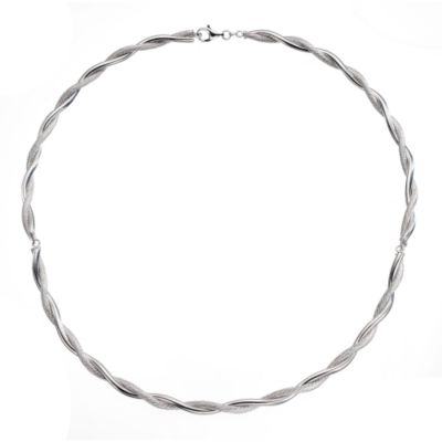 9ct White Gold Twist Necklace