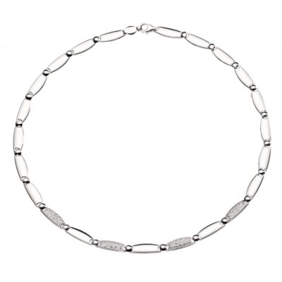 9ct White Gold Cubic Zirconia Necklace