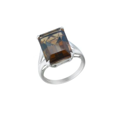 9ct white gold brown smokey quartz ring - Product number 6897185