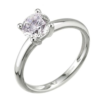 9ct white gold cubic zirconia solitaire ring - Product number 6902219