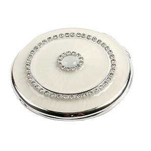 Crystal Cream Round Compact