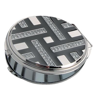 Black and Silver Round Compact