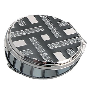 Black and Silver Round Compact