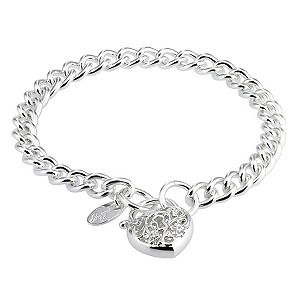 Love Stories Sterling Silver Lace Heart Lock