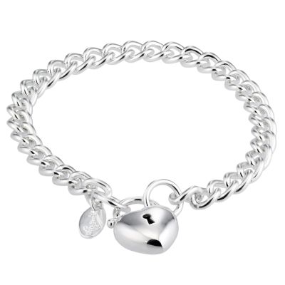 Love Stories Princess Heart Locket Charm Bracelet  8'
