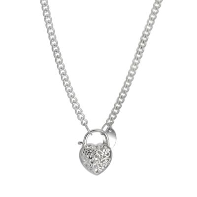 Love Stories Lace Heart Charm Necklace 20'