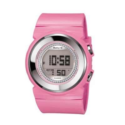 Casio Baby-G Pink LCD Dial Stone Set Pink Bangle Watch - Product number 6904971
