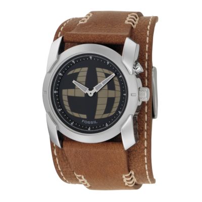 Fossil Men's Brown Leather Cuff Watch - Product number 6905315