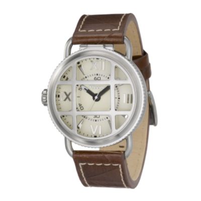Fossil Men's Brown Strap Flip Watch - Product number 6905544