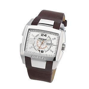 Diesel Men's Silver Dial Brown Leather Strap WatchDiesel Men's Silver Dial Brown Leather Strap Watch