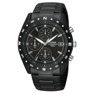 Lorus Men's Chronograph Black Bracelet Watch