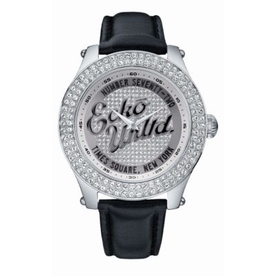 Marc Ecko The Royce Black Leather Strap Watch