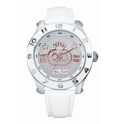 Marc Ecko The Royce White Leather Strap Watch
