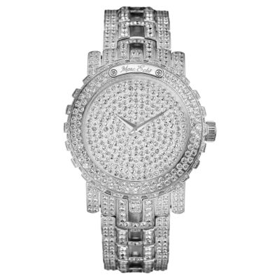 Marc Ecko Silver Iced Bling Stainless Steel Bracelet Watch