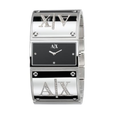 Armani Exchange Ladies' Stone Set Semi Bangle Watch