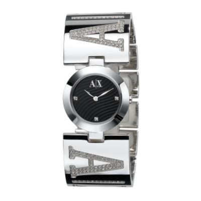 Armani Exchange Ladies' Stone Set Semi Bangle Watch