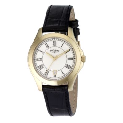 Rotary Men's Black Leather Strap Watch - Product number 6906559