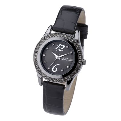 Oasis Ladies' Black Strap Watch - Product number 6906788