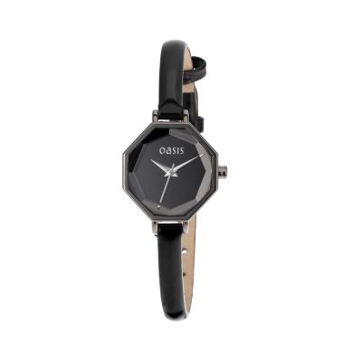 Oasis Ladies' Black Hexagonal Dial Watch - Product number 6906885
