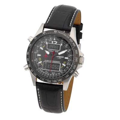 Sekonda Men's Black Strap Chronograph Watch