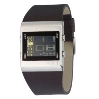 Bench Men's LCD Brown Strap Watch