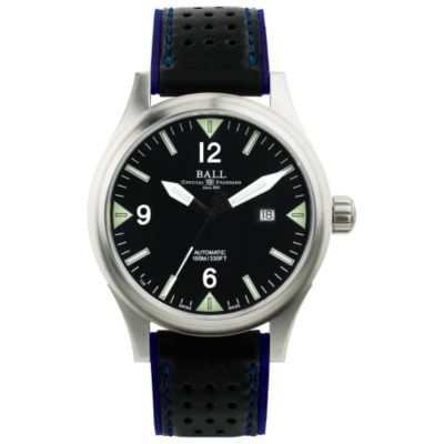 mens black strap watch