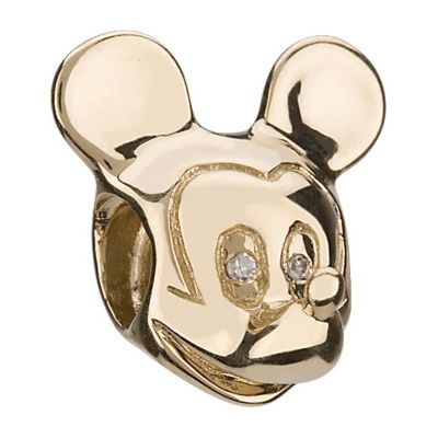Chamilia - 14ct gold and cubic zirconia Disney engraved Mickey Mouse bead - Product number 6910378