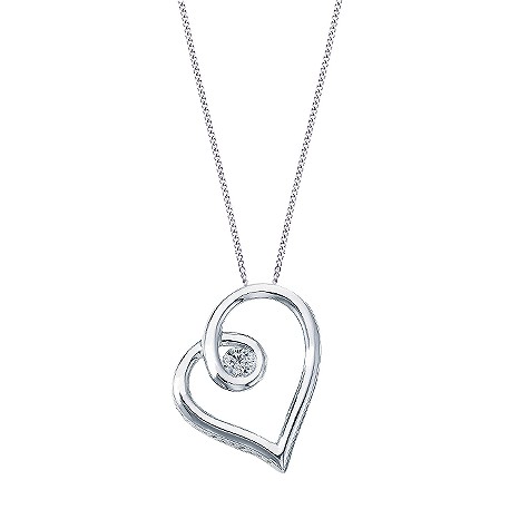 Loves Embrace silver diamond heart pendant