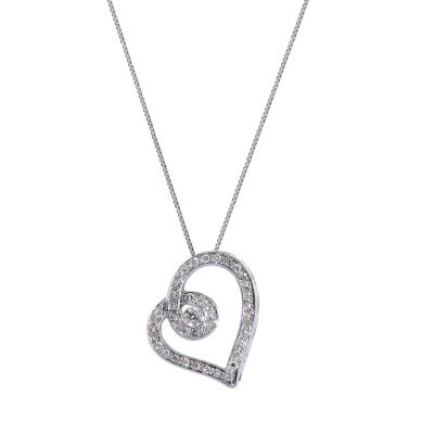 Love's Embrace 9ct white gold quarter carat diamond pendantLove's ...