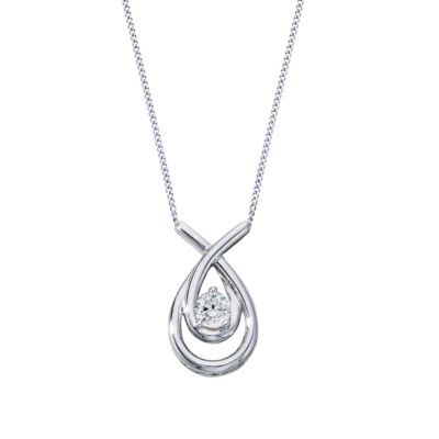 Love's Embrace 9ct white gold diamond teardrop pendant - Product number 6912281