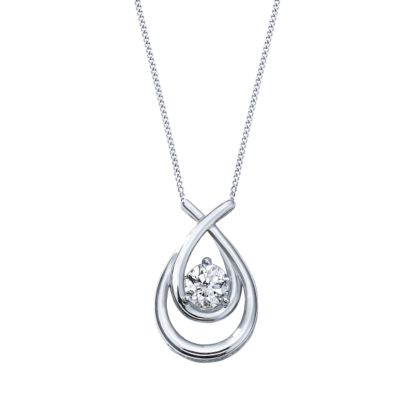 Love's Embrace 9ct white gold fifth carat diamond pendant