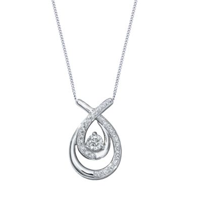 Love's Embrace 9ct white gold third carat diamond pendant - Product number 6912591