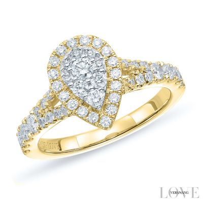 9ct gold two colour cubic zirconia crossover earrings