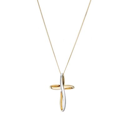 9ct two-tone cross pendant - Product number 6913180