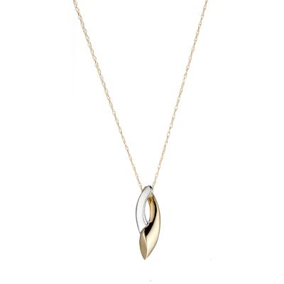 Unbranded 9ct two colour gold horn pendant