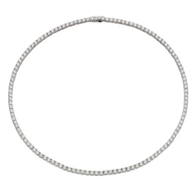 Unbranded 9ct white gold 16 cubic zirconia collar necklace