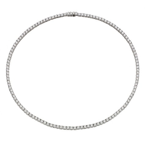 9ct white gold 16 cubic zirconia collar necklace