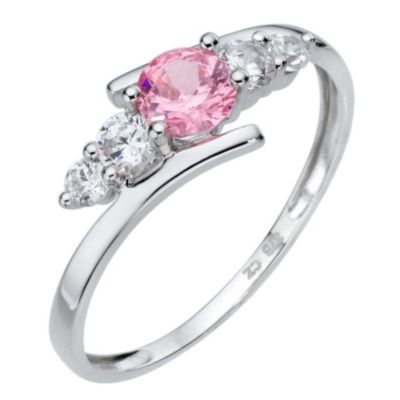 9ct White Gold Pink 