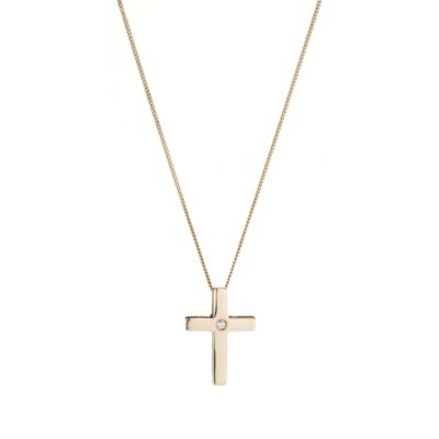 9ct yellow gold child's cross pendant
