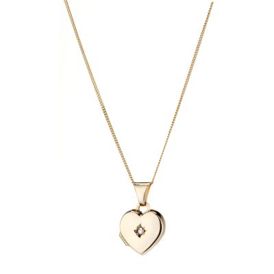 9ct yellow gold child's heart locket - Product number 6913938