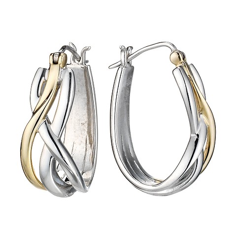 Sterling silver and 9ct gold hoop earrings