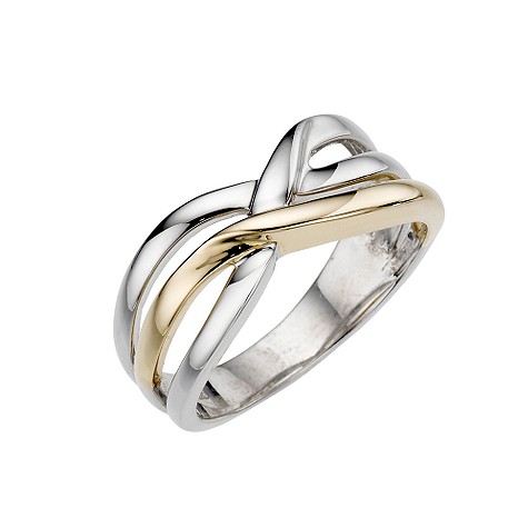 Sterling silver and 9ct gold ring