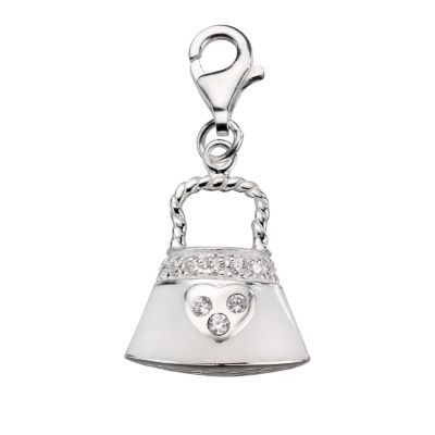 Sterling Silver Stone Set Handbag Charm