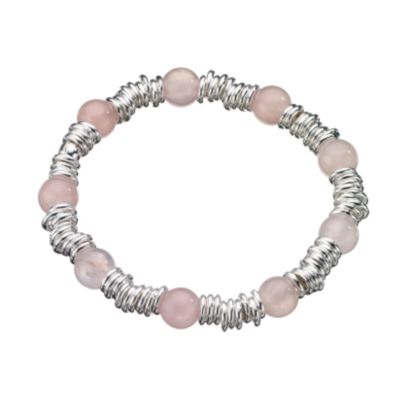 sterling Silver and Rose Quartz Candy Bracelet