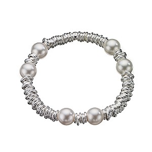 Sterling Silver and Simulated Pearl Candy Bracelet