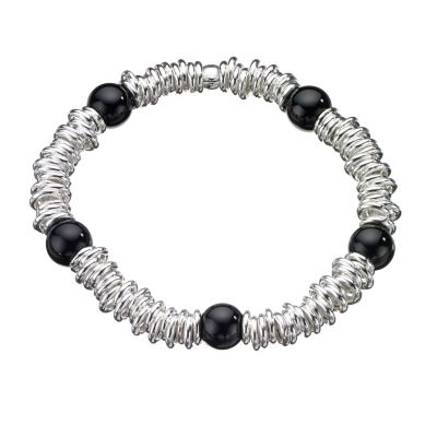 H Samuel Sterling Silver and Onyx Candy Bracelet