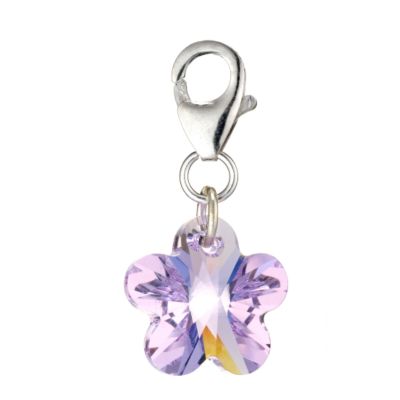 Silver Swarovski Crystal Flower Charm