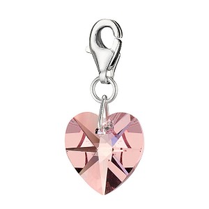 sterling Silver Swarovski Crystal Heart Charm